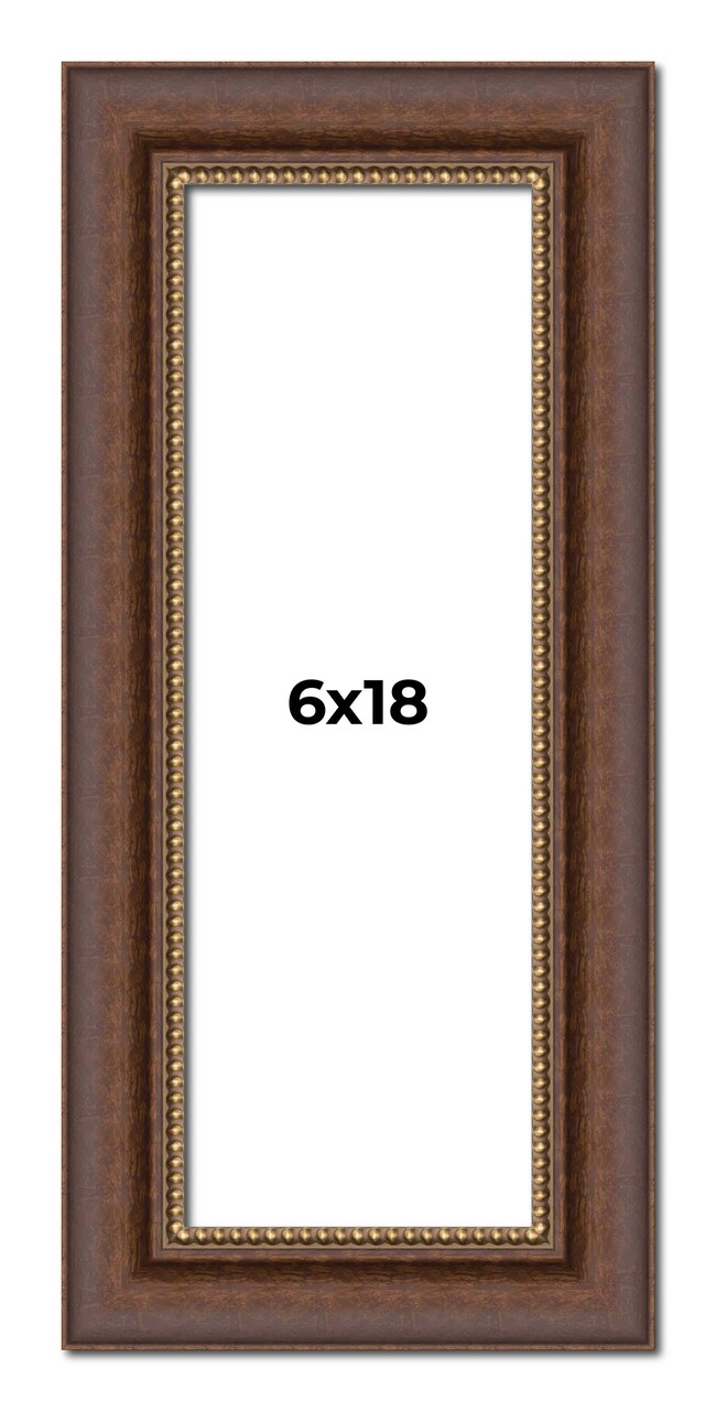 Panoramic Traditional Brown Picture Frame - UV Acrylic, Foam Board Backing, Hanging Hardware